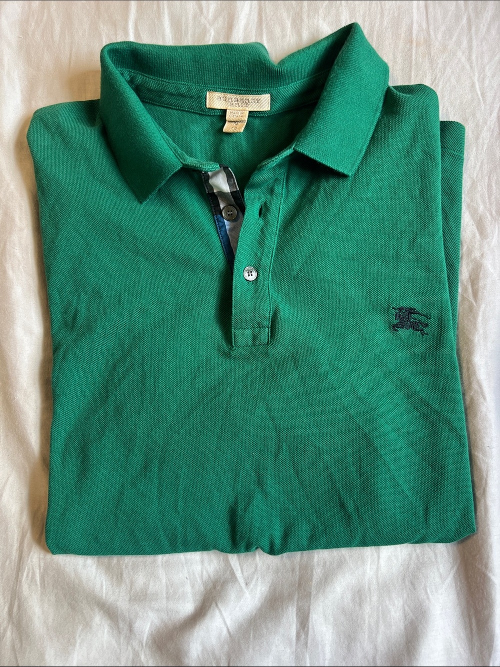 Burberry Brit Green Men’s Polo Shirt with Embroidered Logo